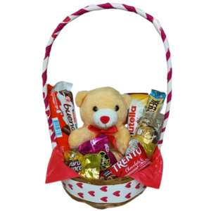CESTA 05-Ursinho 13cm+Chocolates Variados